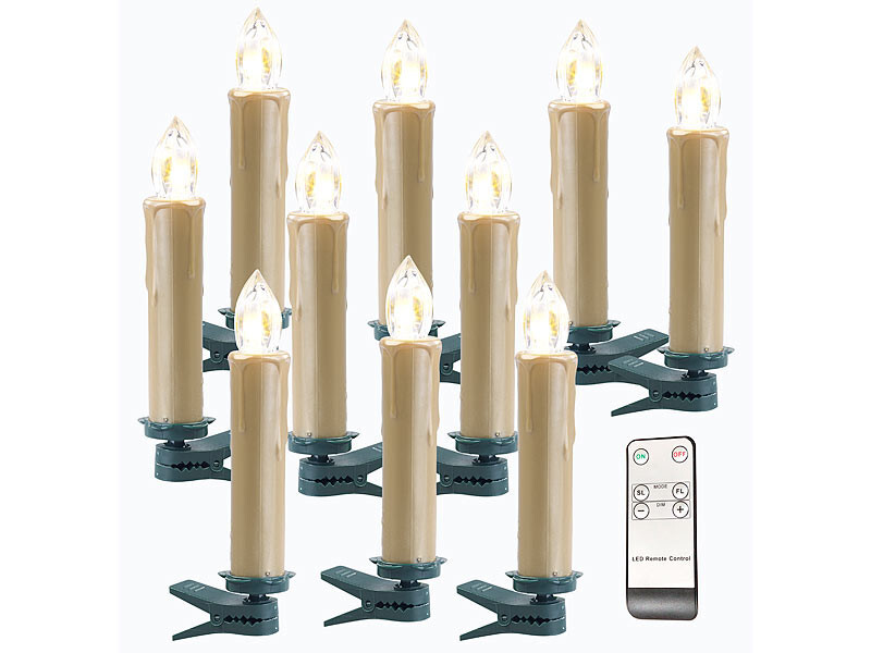 Bougies à LED Lunartec haut de gamme sans fil couleur or, décoration lumineuse pour table chic