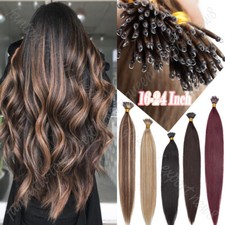 200g Real THICK Nano Ring Human Hair Extensions Nano Beads Micro Loop Link Brown