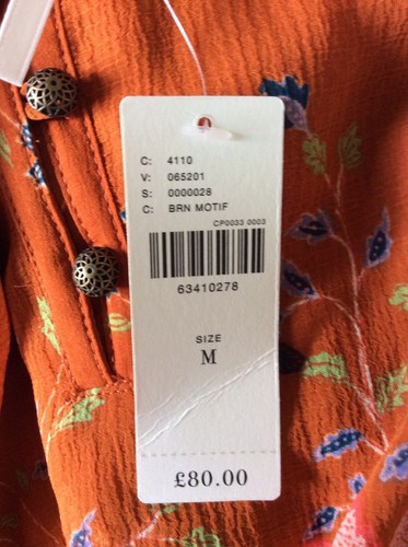 Neu mit Etikett Anthropologie geblümte Chiffonbluse - braun - XS, M, L - UVP £80 - Bild 8 von 8