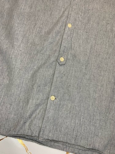 Allsaints Men Gray Button Up Waycross Short Sleeves Shirt Size XL Defect - Picture 4 of 8