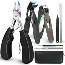 Toenail Clippers for Thick Nails Seniors,Angled Head Large Toe Nail Black