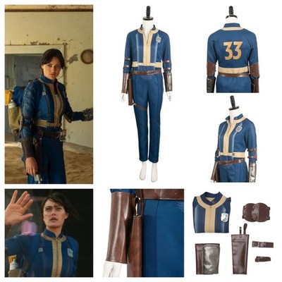 Fallout 2024 Vault 33 Shelter Lucy Cosplay Costume Halloween Disguise party full