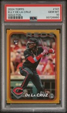 2024 TOPPS GOLD FOIL #141 ELLY DE LA CRUZ PSA 10