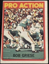 1972 Topps Pro Action HOF Bob Griese Miami Dolphins 