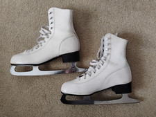 SLM Canada white figure ice skates leather Womens 7N
