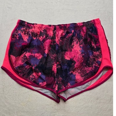 Nike Dri-Fit Tempo Running Shorts Pink Purple Abstract Print Womens 1X Athletic