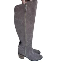 Crown Vintage Chocolate Brown Suede Leather Tall Knee High Boots Size 11