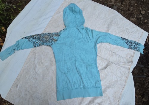 Sudadera con Capucha Maurices Y2K Cremallera Completa Para Mujer S Azul Gráfico Brillante Estrás Motociclista Grunge - Imagen 4 de 6