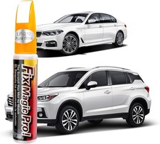 Car Touch Up Paint Pen, 2-in-1 Scratch Repair with Brush Nib fo Color: White