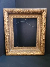 AESTHETIC Movement Ornate GOLD GILT Antique Wood PICTURE FRAME 12 1/2" x 14 1/2"