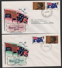 1970 Australia ROYAL TOUR Pair of WCS FDC's Both Unsealed