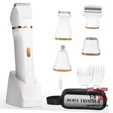 Electric Bikini Trimmer for Women - 5 in 1 Rechargeable Electric Razors White