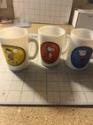 Vintage 1969 Avon Peanuts Small Milk Glass (lot Of 3) Decor,Trinkets
