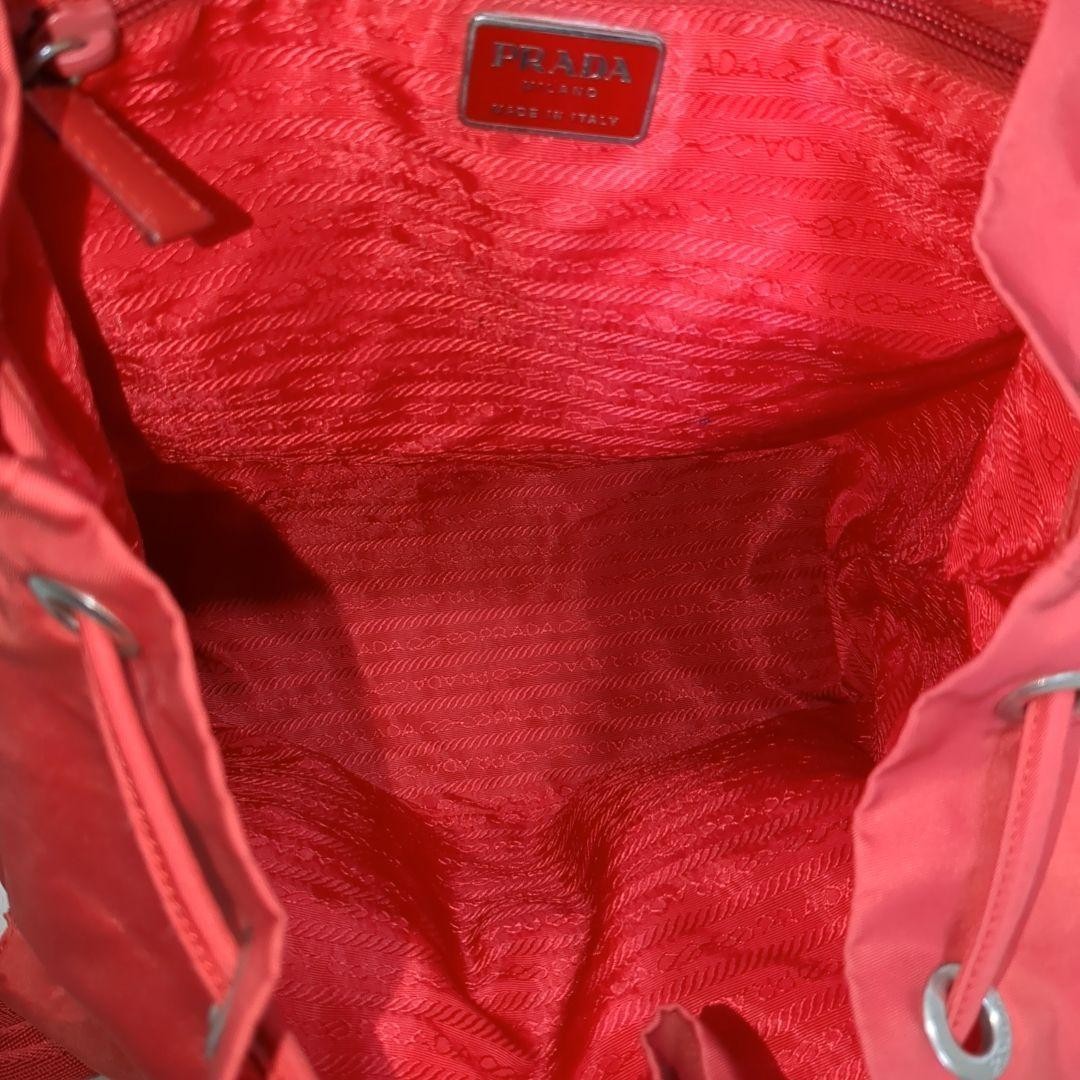 PRADA Backpack Red Testo Nylon Triangle Logo Leat… - image 16