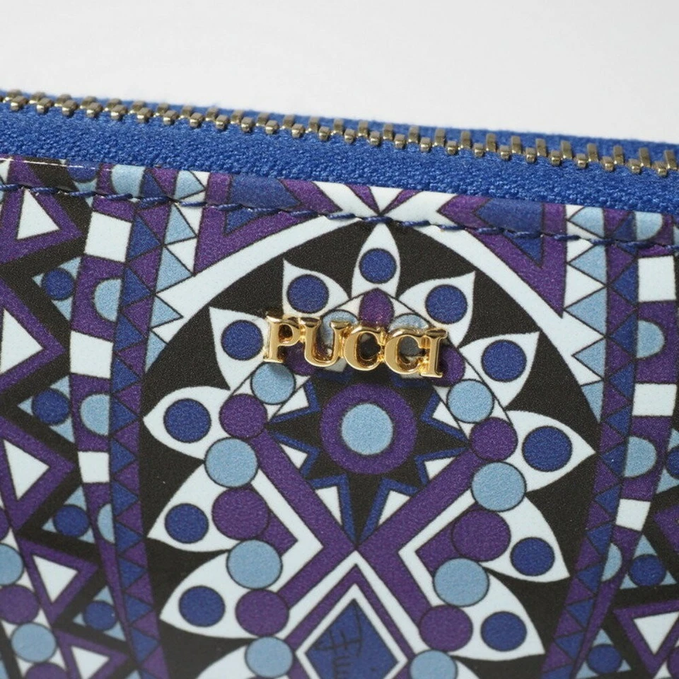 Cartera Emilio Pucci Cartera Redonda Cremallera Patrón Pucci Hecho en Italia Marca Tela... Foto 3 de 4