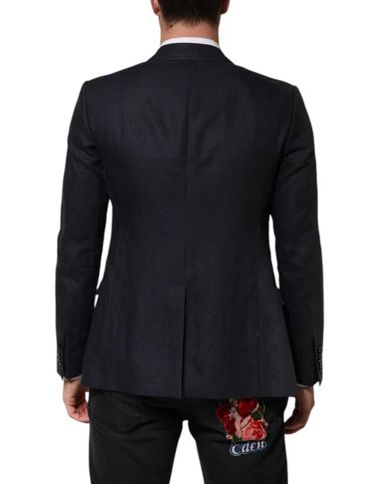 Blazer DOLCE & GABBANA Azul Oscuro Mono Pecho Hombre Traje IT44/US34/XS 2480usd Foto 3 de 4