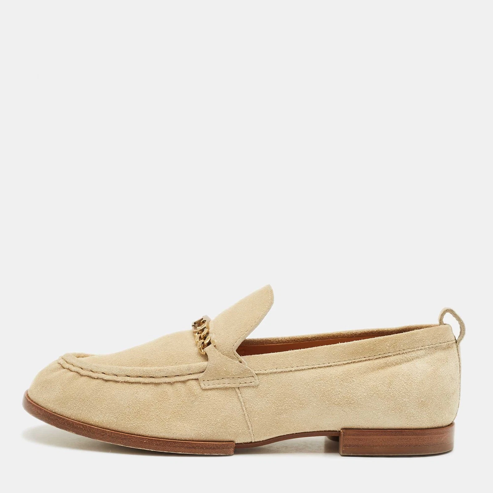 TOD’S Mocassini Tod's beige scamosciati con logo a T taglia 38 5