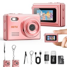 Keychain Digital Camera, 1080P Video, 32GB Card, Rose Gold Mini Recorder