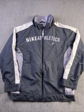 Vintage Nike Track Jacket Women  s L 14-16 Full Zip Spellout 90s Gray Gym Train