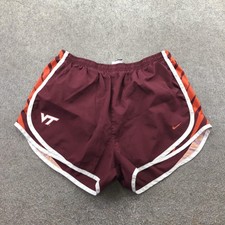 Virginia Tech Hokies Shorts Womens Large Red NCAA Football Nike Dri Fit Running