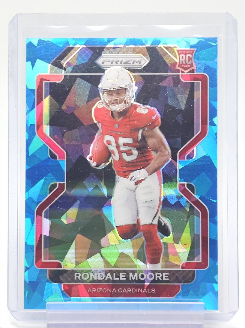 RONDALE MOORE 2021 PANINI PRIZM ROOKIE BLUE ICE CARDINALS RC /99 Q2005