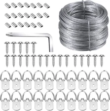 Picture Hanging Kit,  D Ring Picture Hangers with Screws, Picture Hanging Wire(1