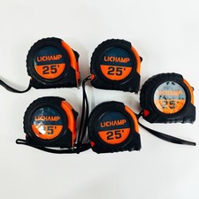 LICHAMP 25ft Tape Measure Easy Read Retractable with Fractions 1/8  Pack Of 5