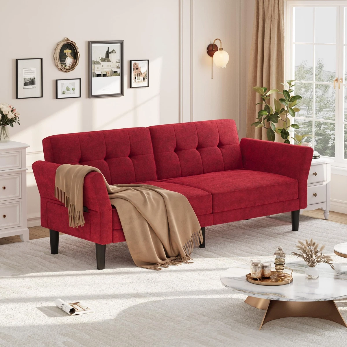 Wooden Red Sofas, Armchairs & Couches for sale | eBay