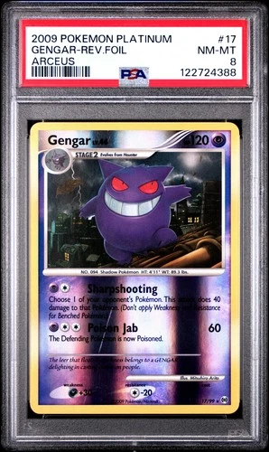 2009 POKEMON PLATINUM ARCEUS GENGAR #17 REVERSE FOIL PSA 8 NM #122724388