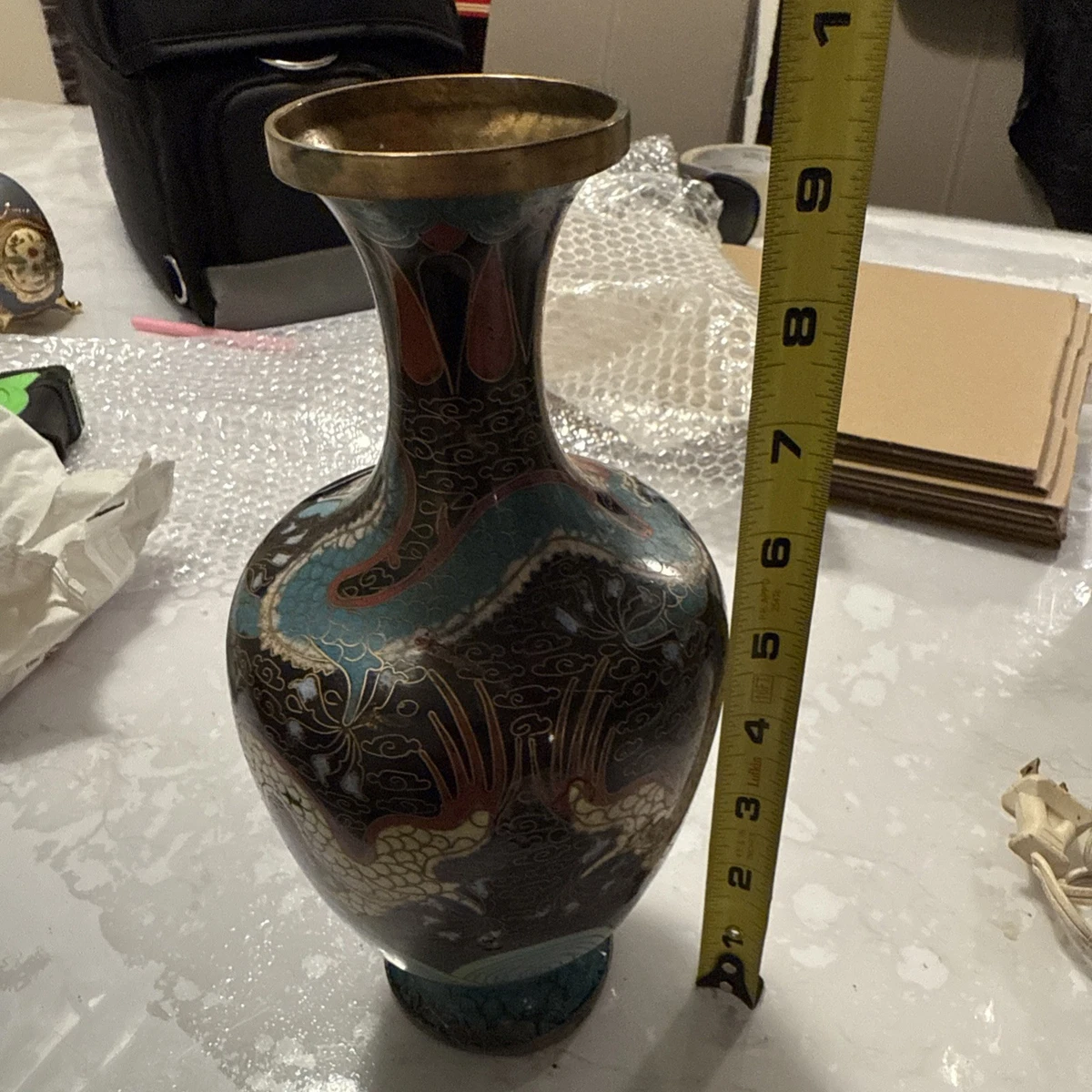 亚洲古董景泰蓝龙在中国古董花瓶| eBay