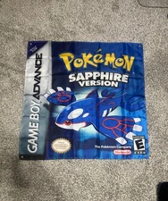 Pokemon Sapphire Version Gameboy Advance Custom Wall Banner Tapestry 3 x 3 Ft