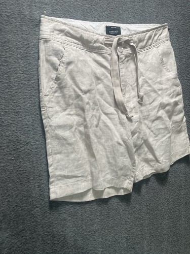 Pantalones Cortos Jones & Co 100% Lino Para Mujer Tostado Pequeño 4 Playa Costero Boho Bohemio - Imagen 2 de 9