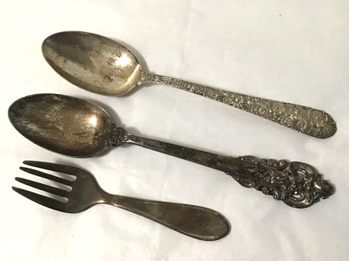 Wallace grand baroque, Alvin bridal bouquet +unbranded sterling silverwares, 72g