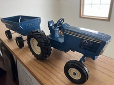 Vintage ERTL Toy Tractor W/ Blue Trailer