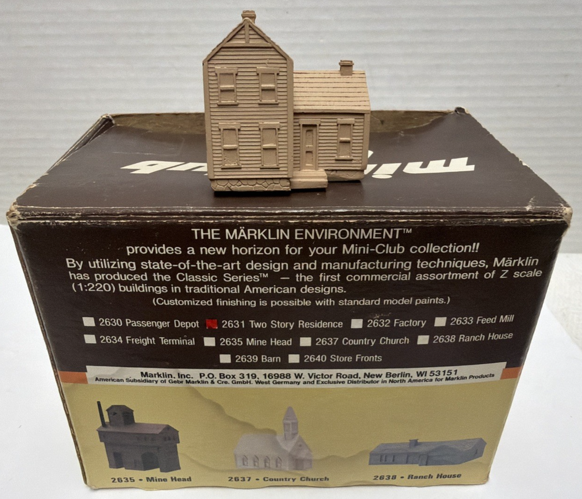 MARKLIN MINI-CLUB Z 2631 2-STORY HOUSE CAST RESIN 1.18