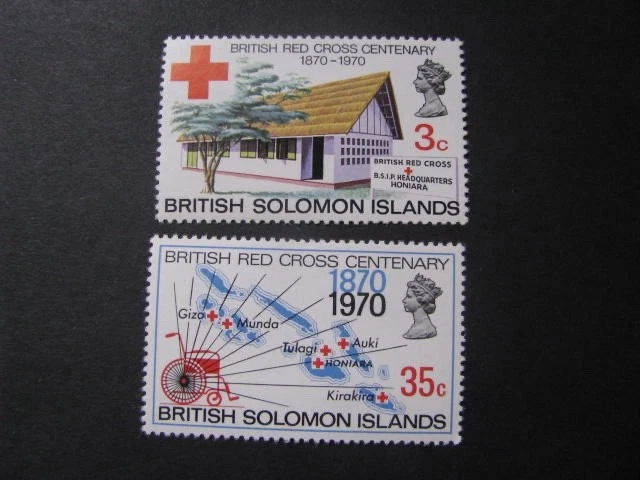 Juego de estampillas de las Islas Salomón Scott # 210-211 sin usar... ¡Envío internacional gratuito! Foto 4 de 4