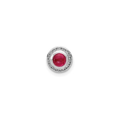 14K Weißgold Rubin Halo Ohrstecker runder Cabochon Edelstein für Frauen formell