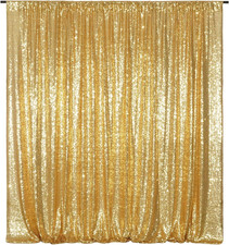 Gold Sequin Backdrop, 20Ft X 10Ft Glitter Photography Background Curtains for Pa