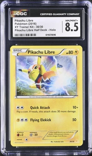 Pokemon TCG Pikachu Libre 30/30 Holo 2016 XY Trainer Kit Half Deck CGC 8.5