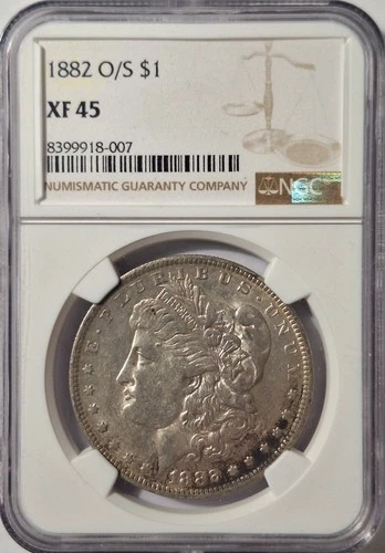 1882 O/S Morgan Silver Dollar NGC XF 45