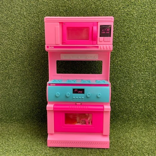 Vintage 1994 Mattel Barbie So Much To Do Microwave Oven Stove Kitchen Set