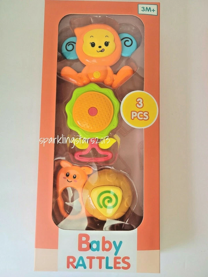 Juego de 3 piezas de juguete de sonajero para bebé juguete para bebé juego de regalo juguetes de actividad de fácil agarre regalo Foto 2 de 4