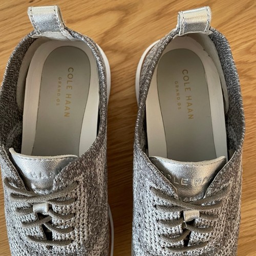Cole Haan Knit Oxford Grand OS Zeros Stitchlite Silver Gray Lace Up Shoes Sz 6B - Picture 4 of 9