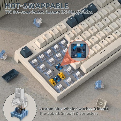 ATTACK SHARK K86 75% Tri-mode Mechanical Keyboard with TFT Color Display & Knob - Picture 25 of 28