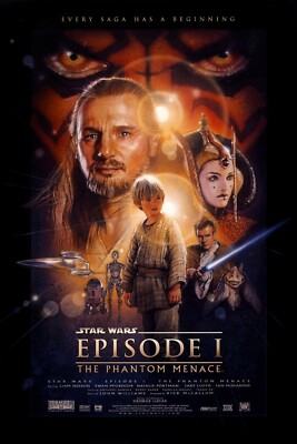 STAR WARS EPISODE I ポスター　90cm×60cm 1999 Star Wars Episode I The Phantom Menace Movie Poster Print Obi
