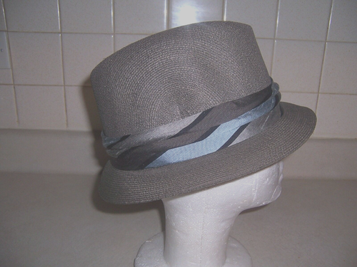 VINTAGE KEVIN MCANDREW, GRAY FLORENTINE FEDORA sIZE 7 1/4 - Picture 4 of 11