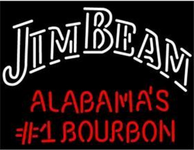 JIM BEAM ALABAMAS #1 BOURBON Neon Sign Beer Bar Pub Restaurant Wall Decor 24x20