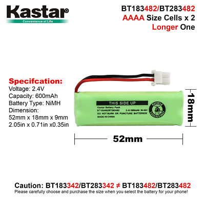 ⭐️新品未使用⭐️ BATTLAX BT-601SS 2本セット⭐️送料込⭐️KSR⭐️ Kastar Ni-MH Cordless Phone Battery Replace for Vtech BT-183482