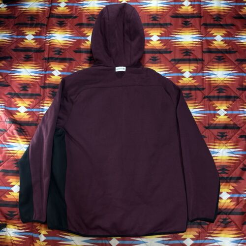 Lacoste Full Zip Burgundy Red Black Reversible Jacket Men’s Size 2XL Hooded - Picture 12 of 15