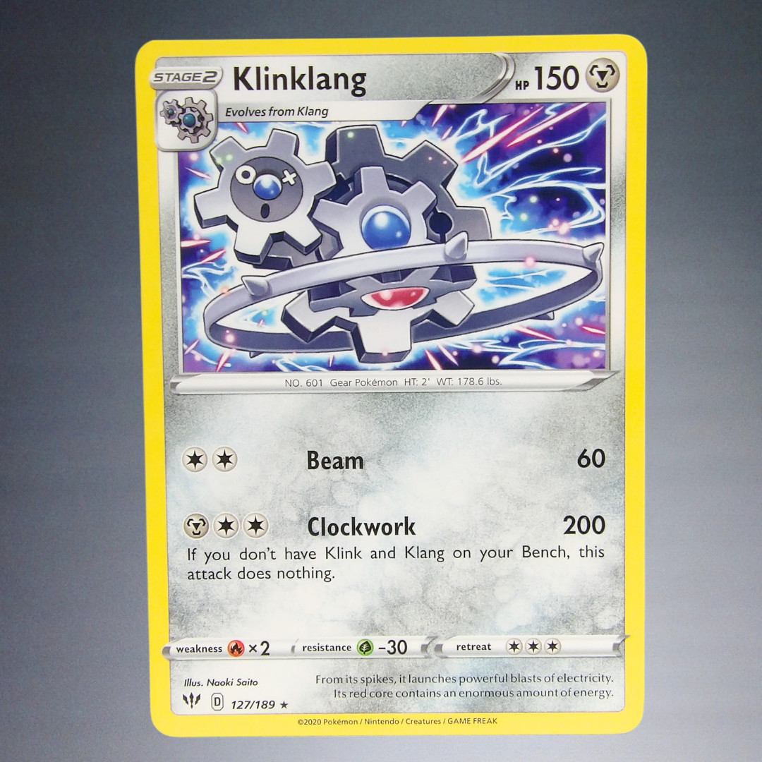 2020 POKEMON TCG KLINKLANG #127/189 SW+SH DARKNESS ABLAZE RARE TRADING CARD TC
